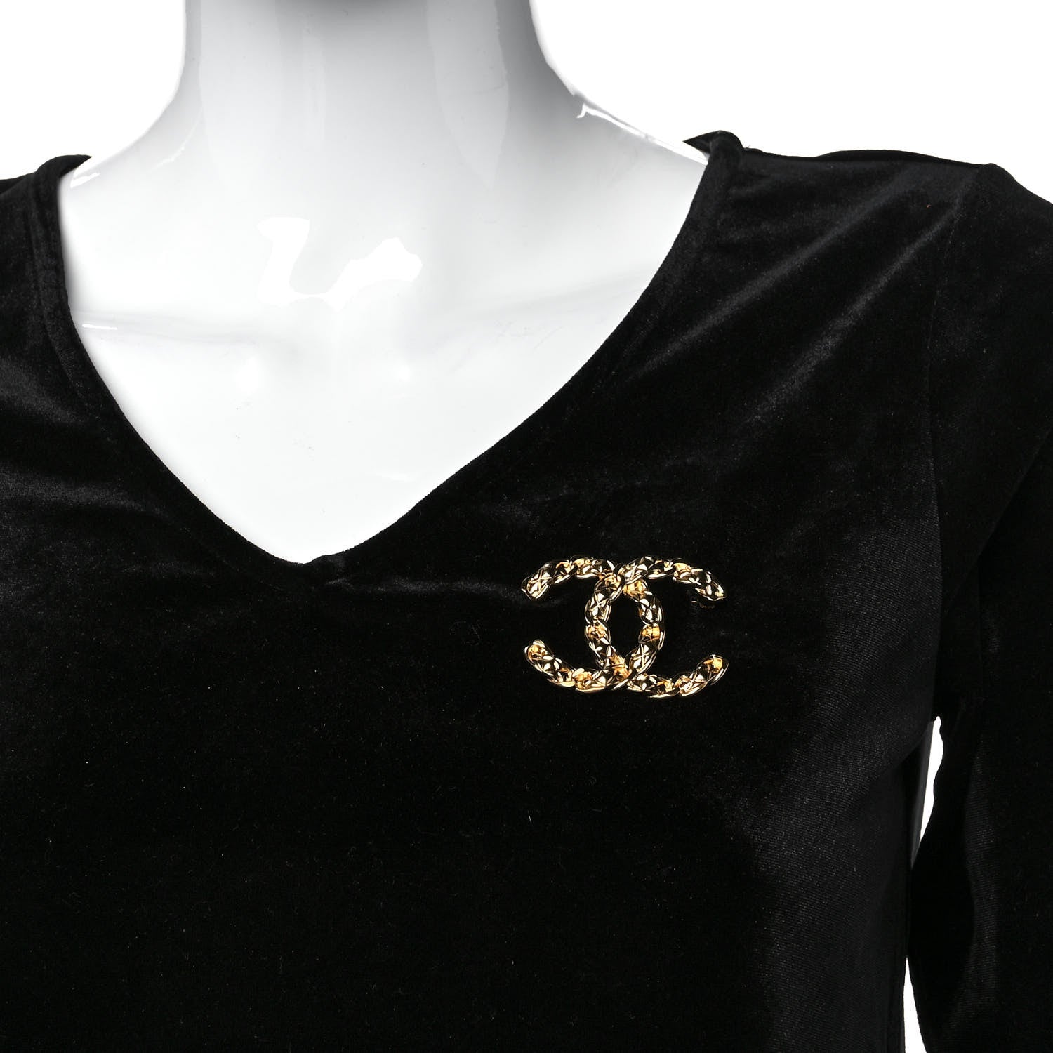 Chanel Quilted CC Brooch Gold 2 of 5