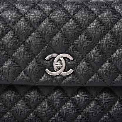 Chanel Caviar Lizard Quilted Medium Coco Handle Flap Black 10 of 10