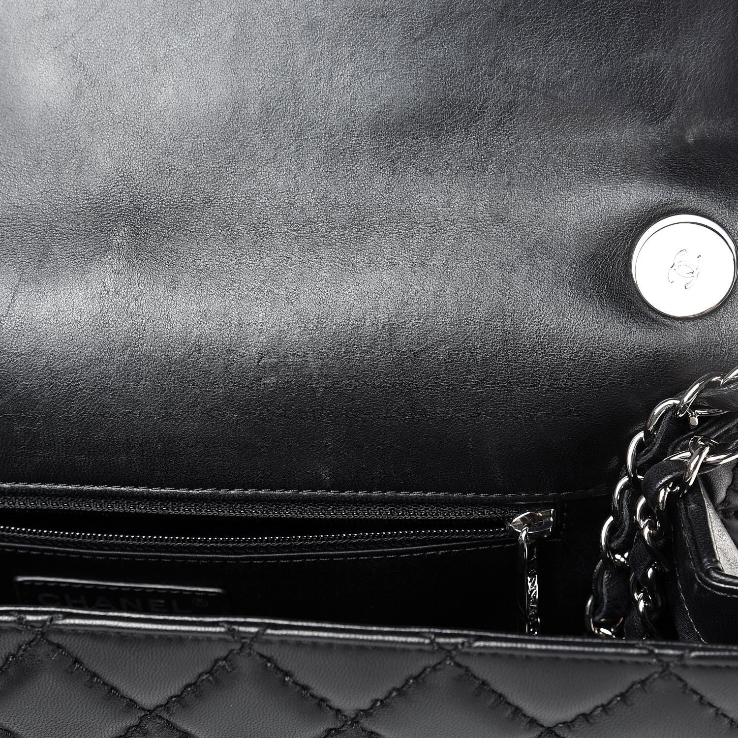 Chanel Lambskin Quilted Jumbo Easy Carry Flap Black 14 of 16