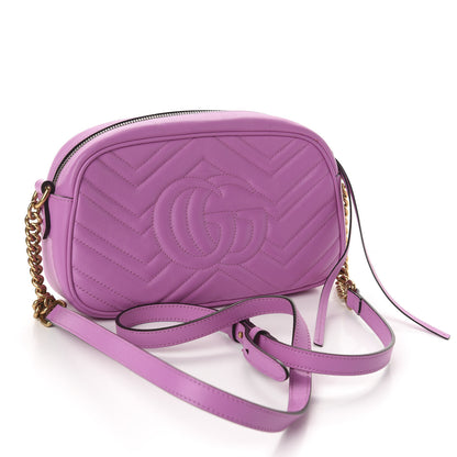 Gucci Calfskin Matelasse Small GG Marmont Chain Shoulder Bag Candy Mousse 3 of 11