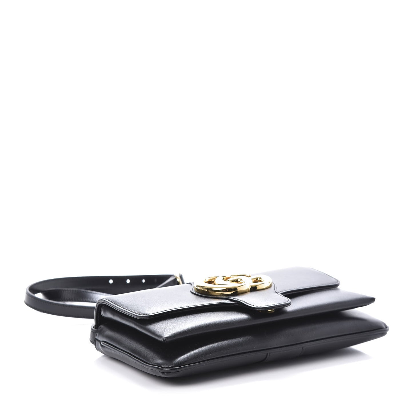 Vitello Palmellato Lux Small Arli Flap Shoulder Bag Black