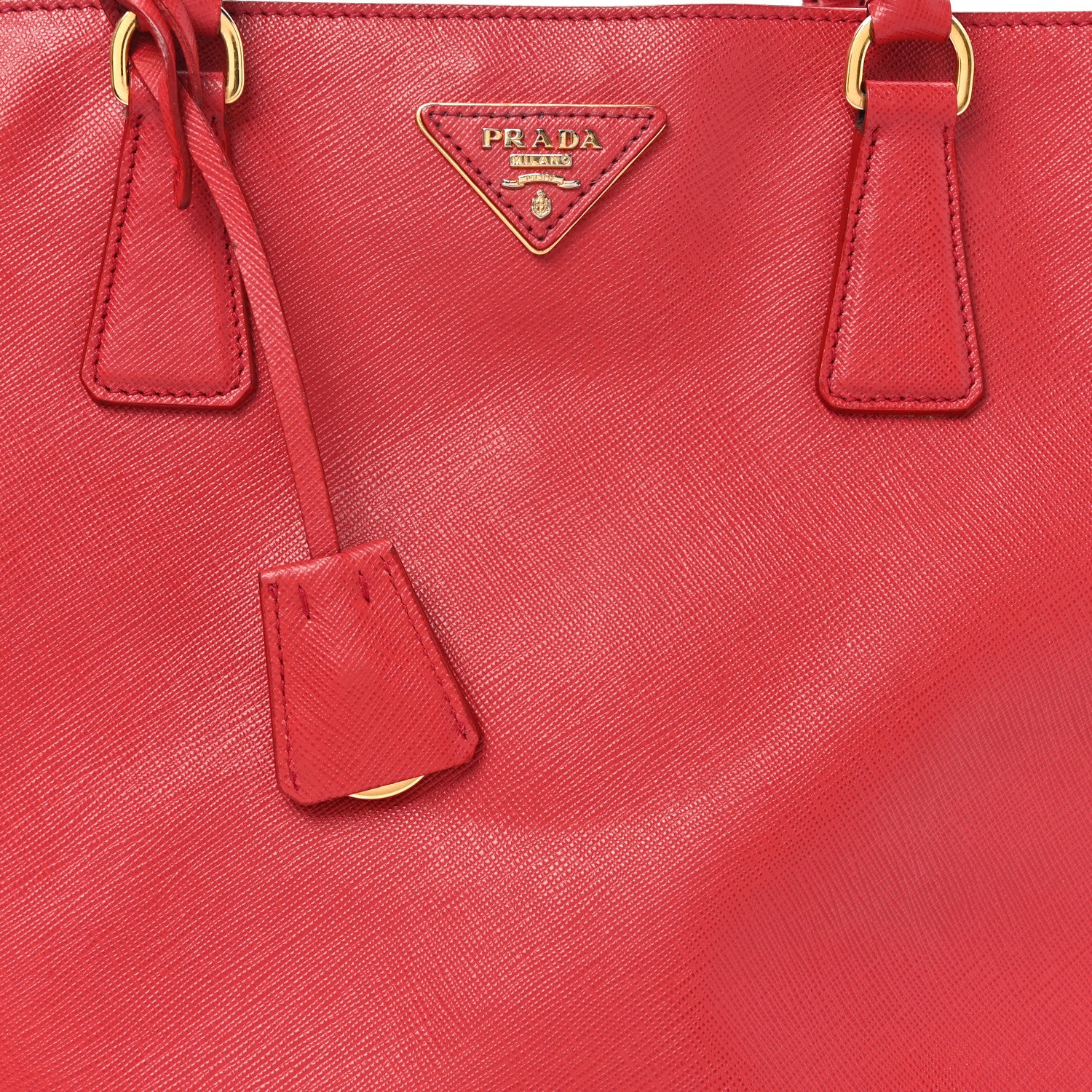 Prada Saffiano Lux Large Tote Fuoco 7 of 9