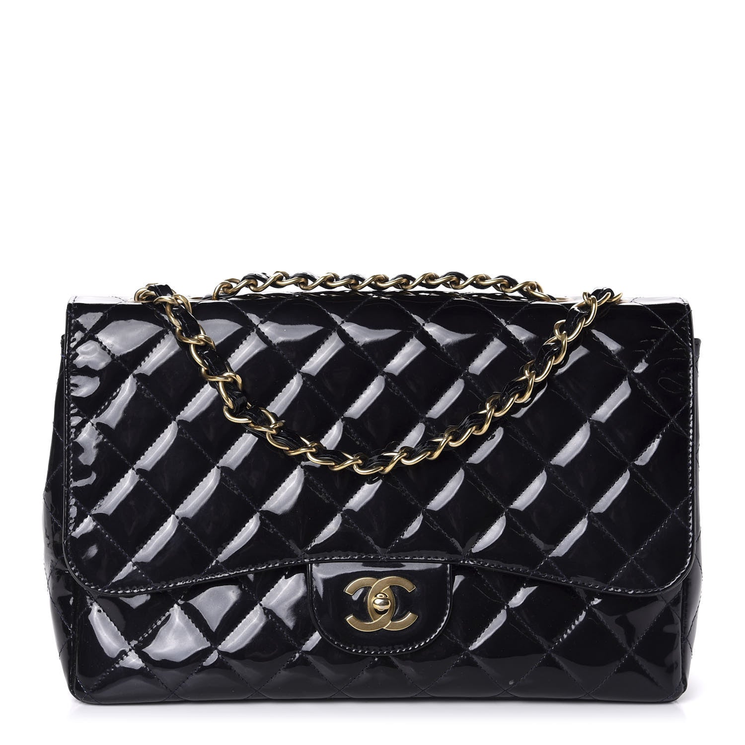 Chanel Patent Quilted Mobile Art Jumbo Single Flap Navy 1 of 11