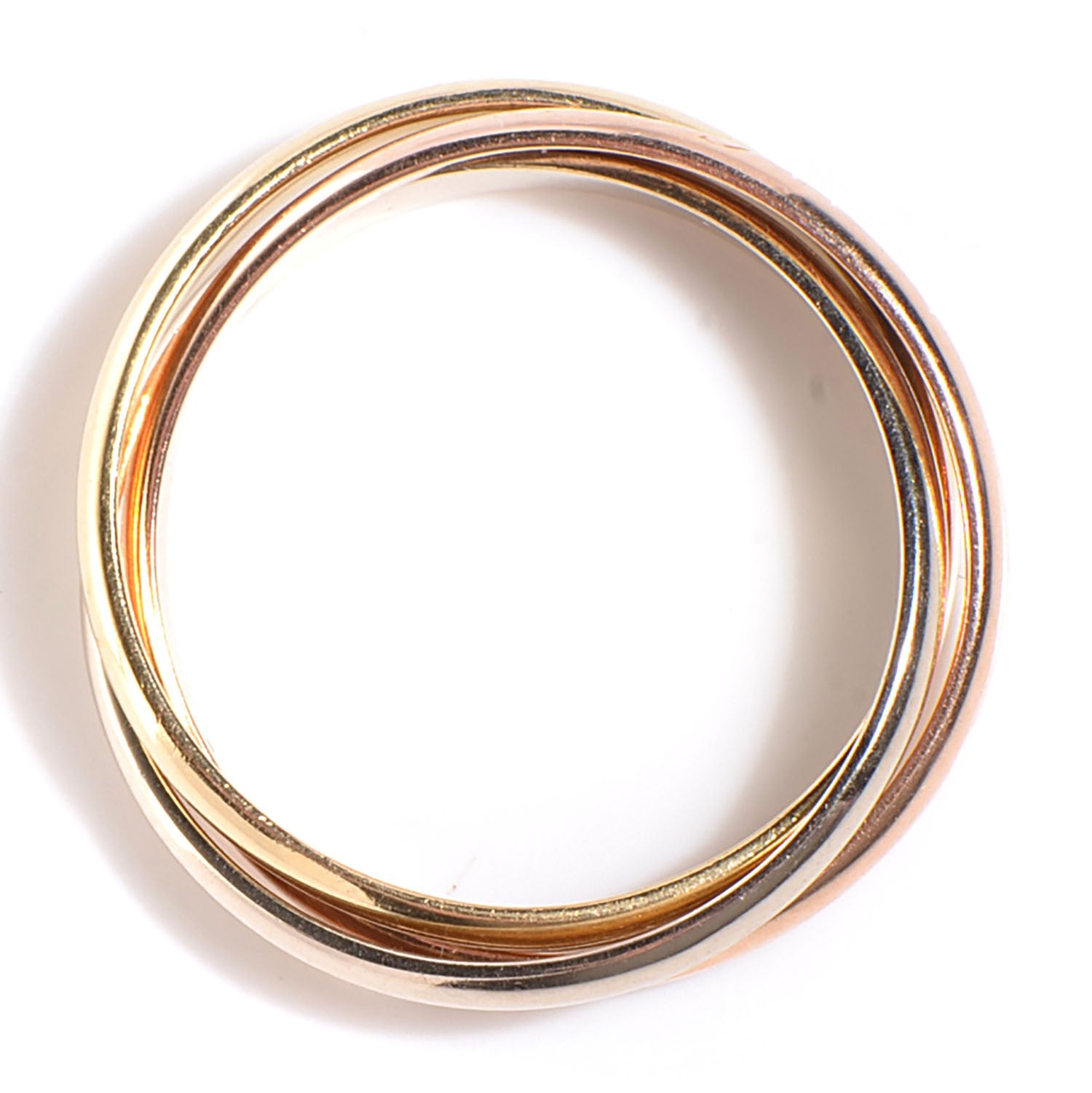 Cartier 18K Pink Yellow White Gold Les Must De Trinity Ring 50 5.25 6 of 7