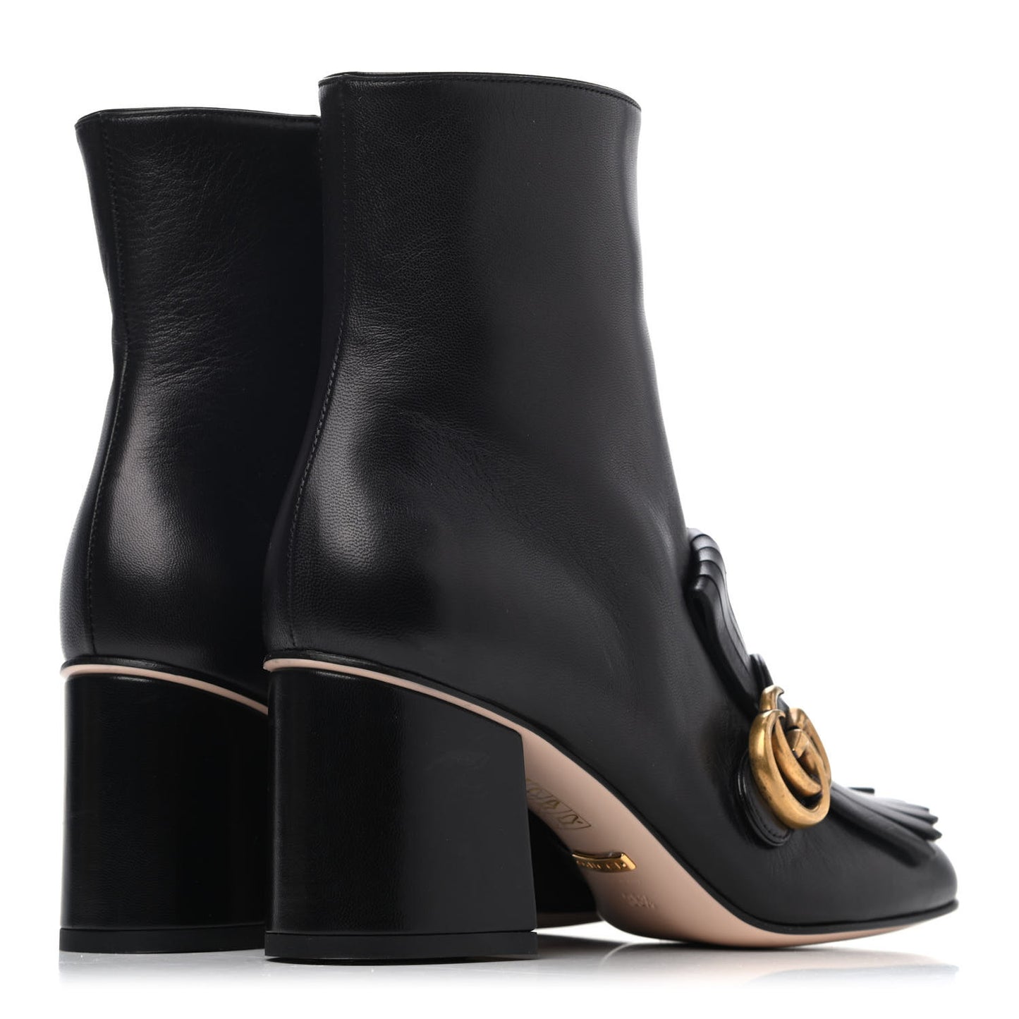 Malaga Kid GG Marmont Fringe 75mm Ankle Boots 36.5 Black