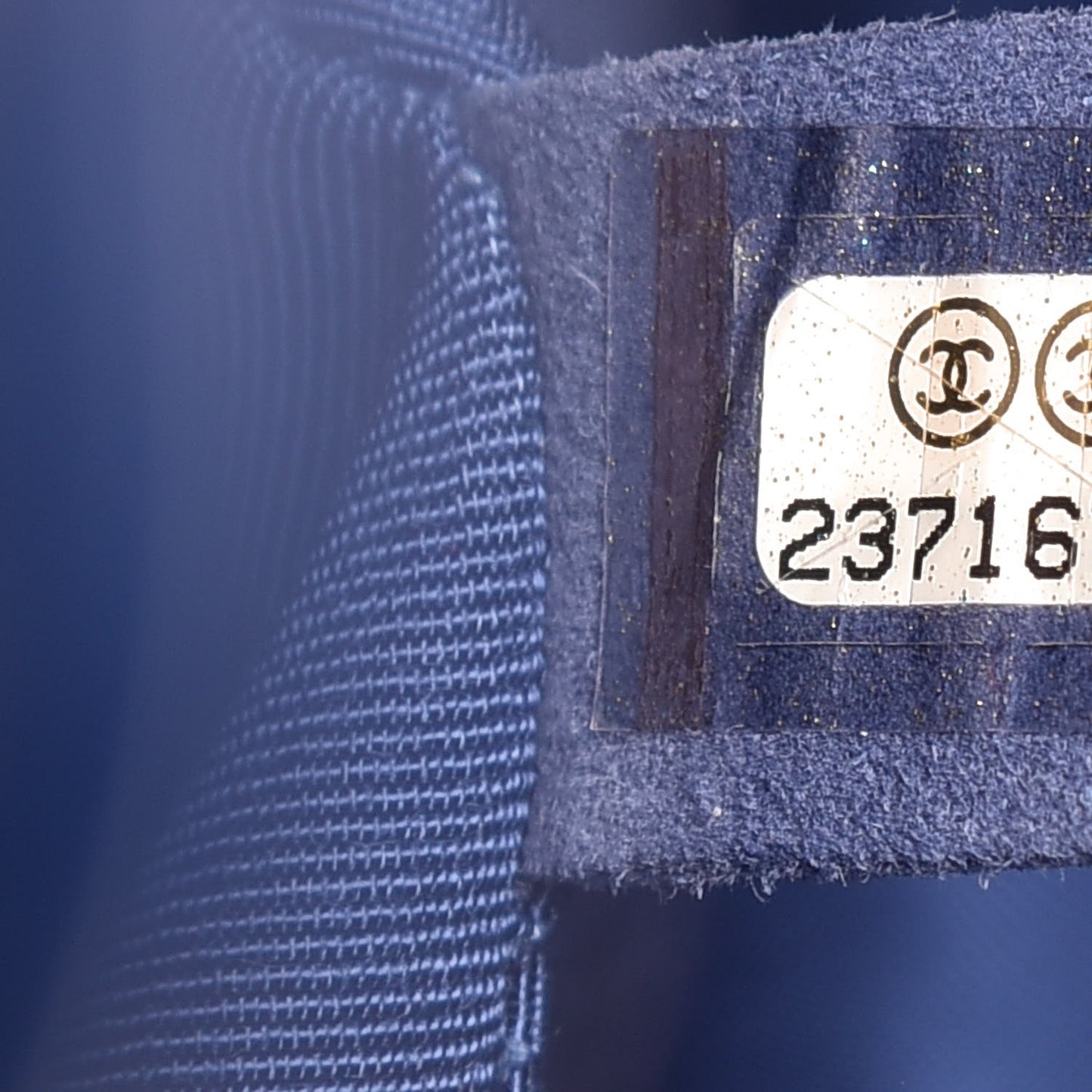 Caviar Chevron Quilted Medium Single Flap Blue