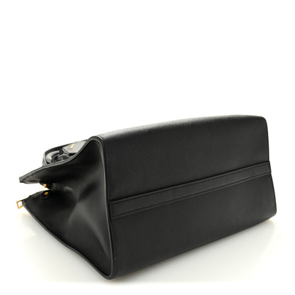Prada Saffiano Greche Greca Paradigme Bag Black Pink 4 of 9
