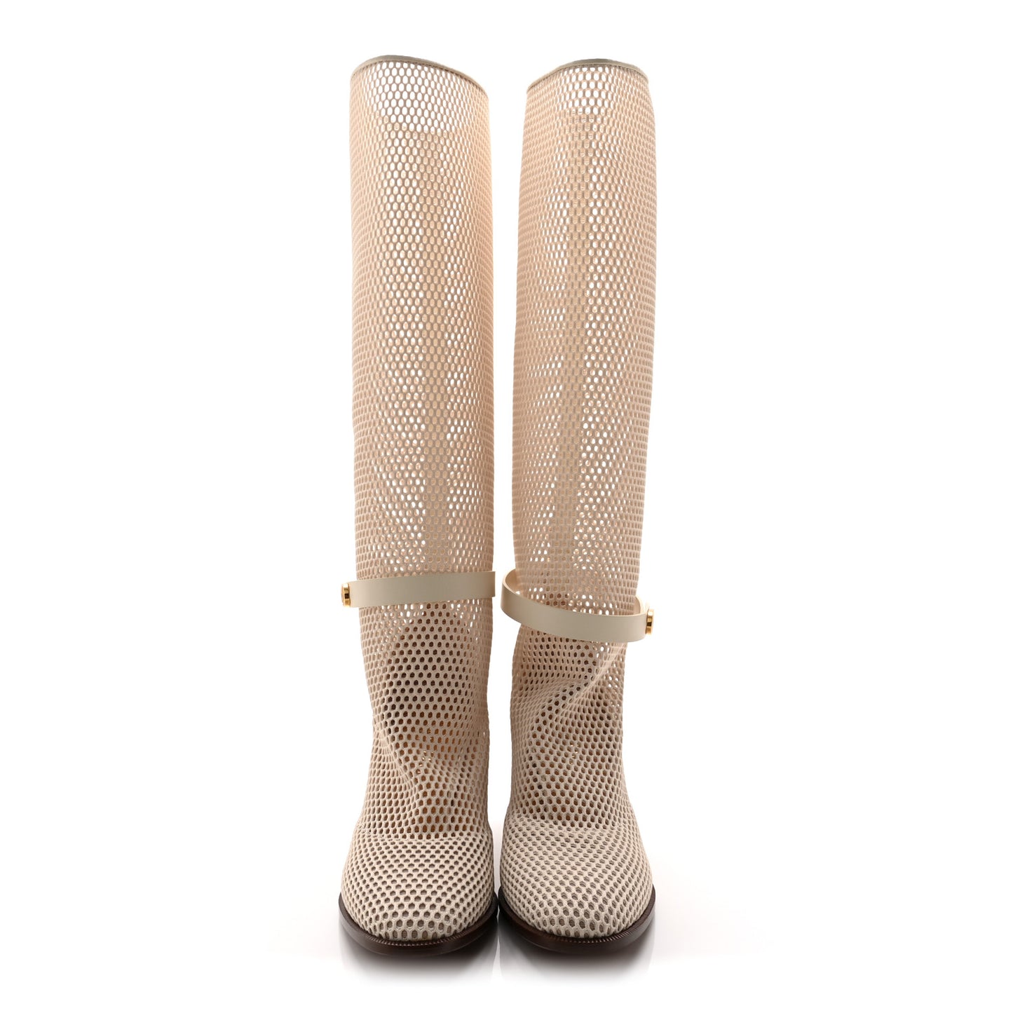 Empriente Mesh Montaigne Knee Boots 37.5 Off White