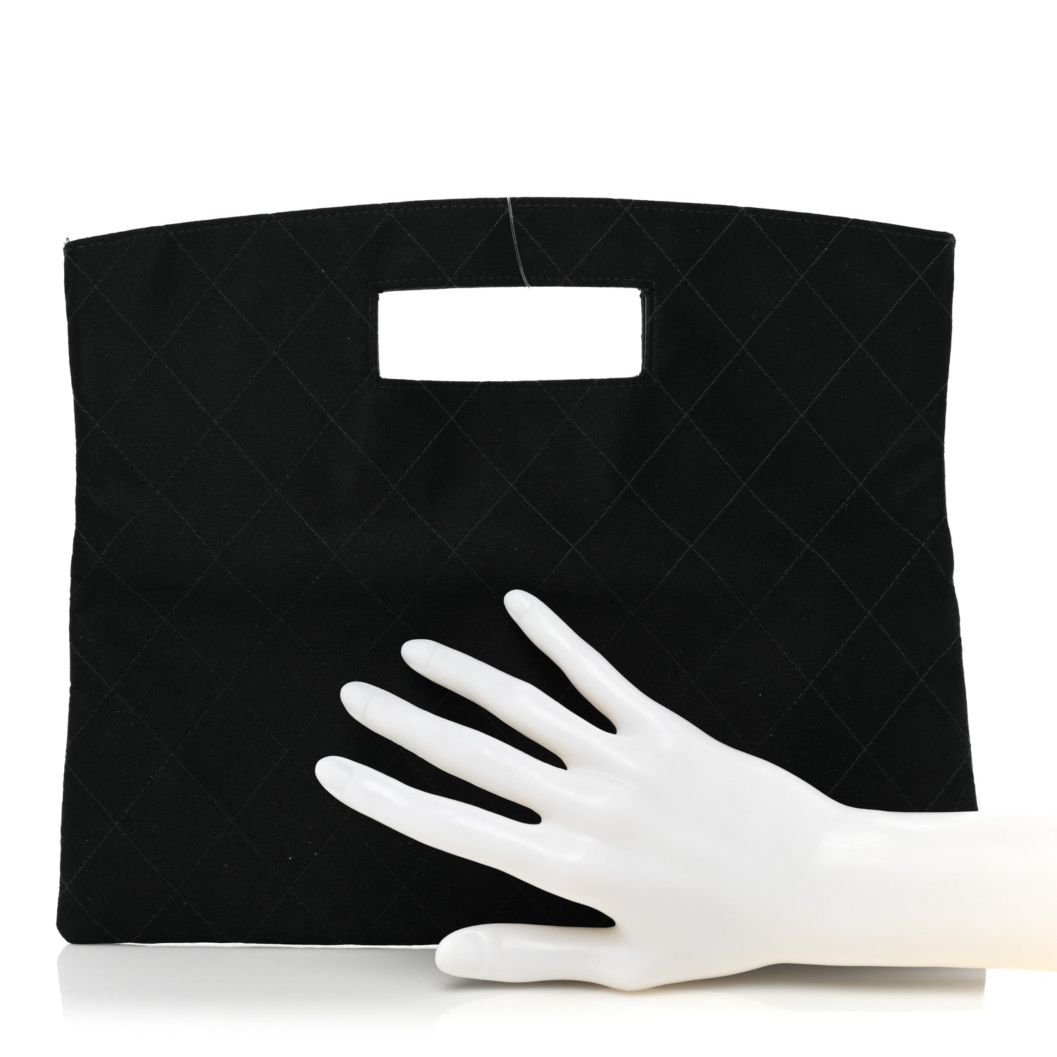 Chanel Satin Stitched Convertible Clutch Black 2 of 8