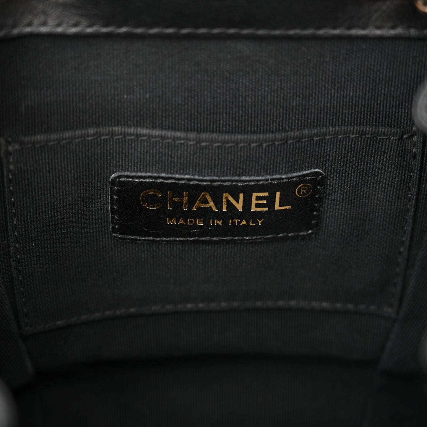 Glazed Aged Calfskin Quilted Small Duma Drawstring Backpack Black