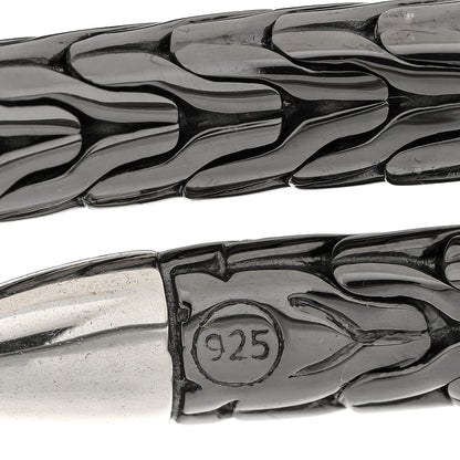 John Hardy Sterling Silver Black Rhodium Diamond Classic Chain Spear Flex Cuff Bracelet 3 of 4