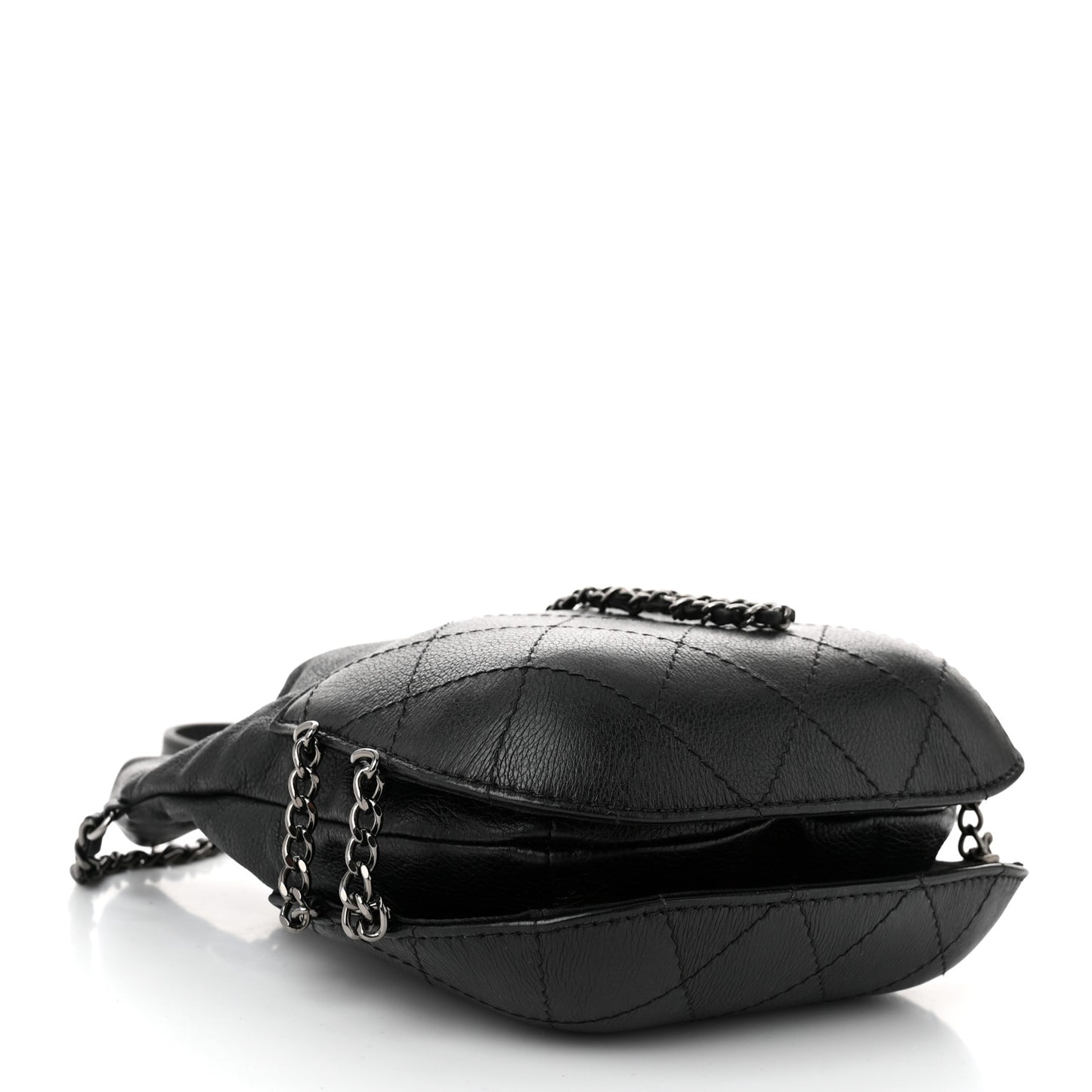 Calfskin Quilted Small Gabrielle Bucket Black