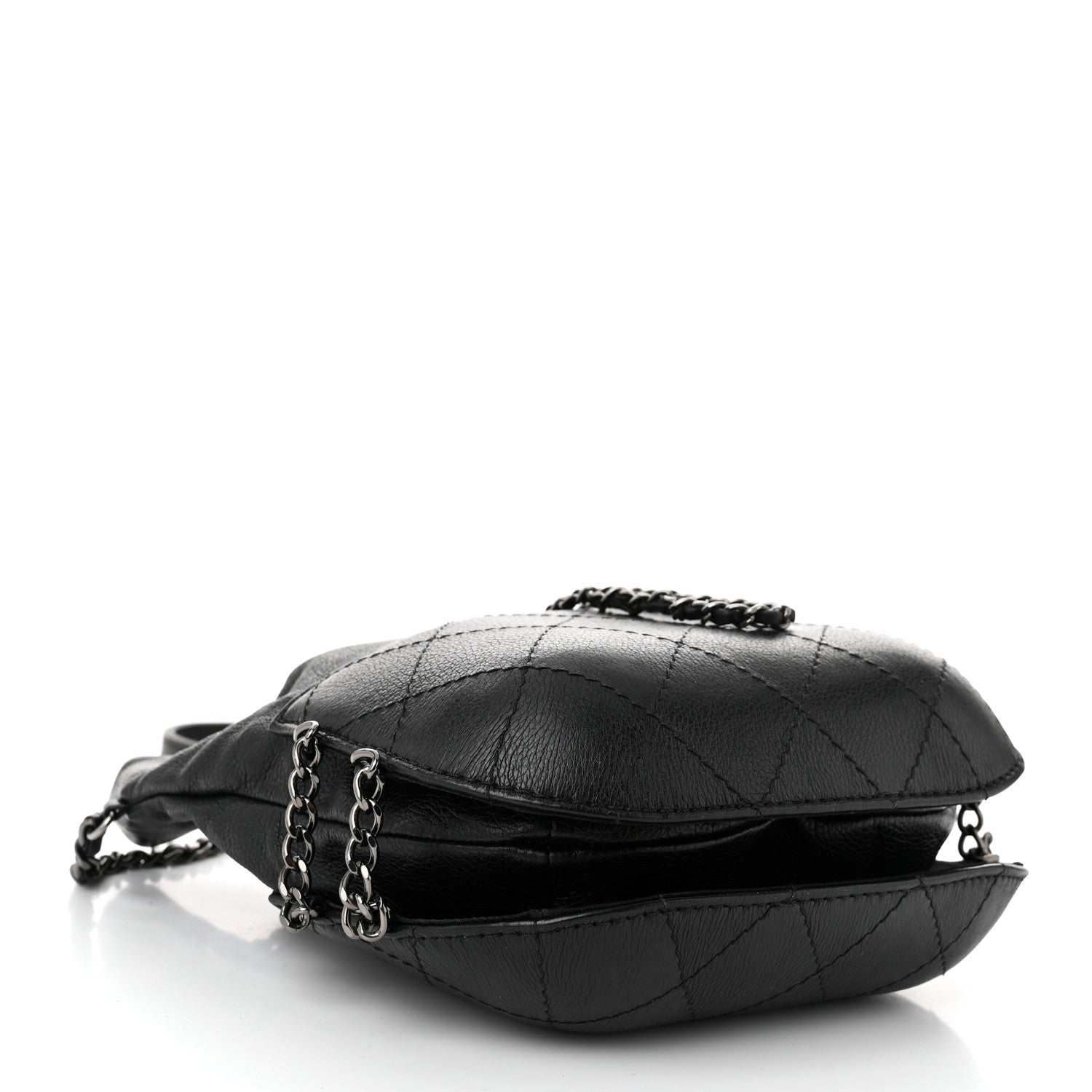 Chanel Calfskin Quilted Small Gabrielle Bucket Black 4 of 12