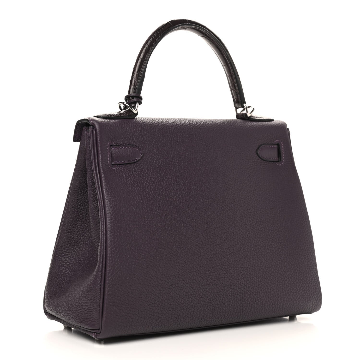 Hermes Togo Matte Alligator Kelly Retourne Touch 28 Raisin Prunoir 2 of 9