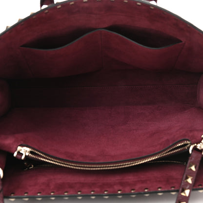 Valentino Garavani Grained Calfskin Medium Rockstud Double Handle Horizontal Tote Rubin 5 of 8