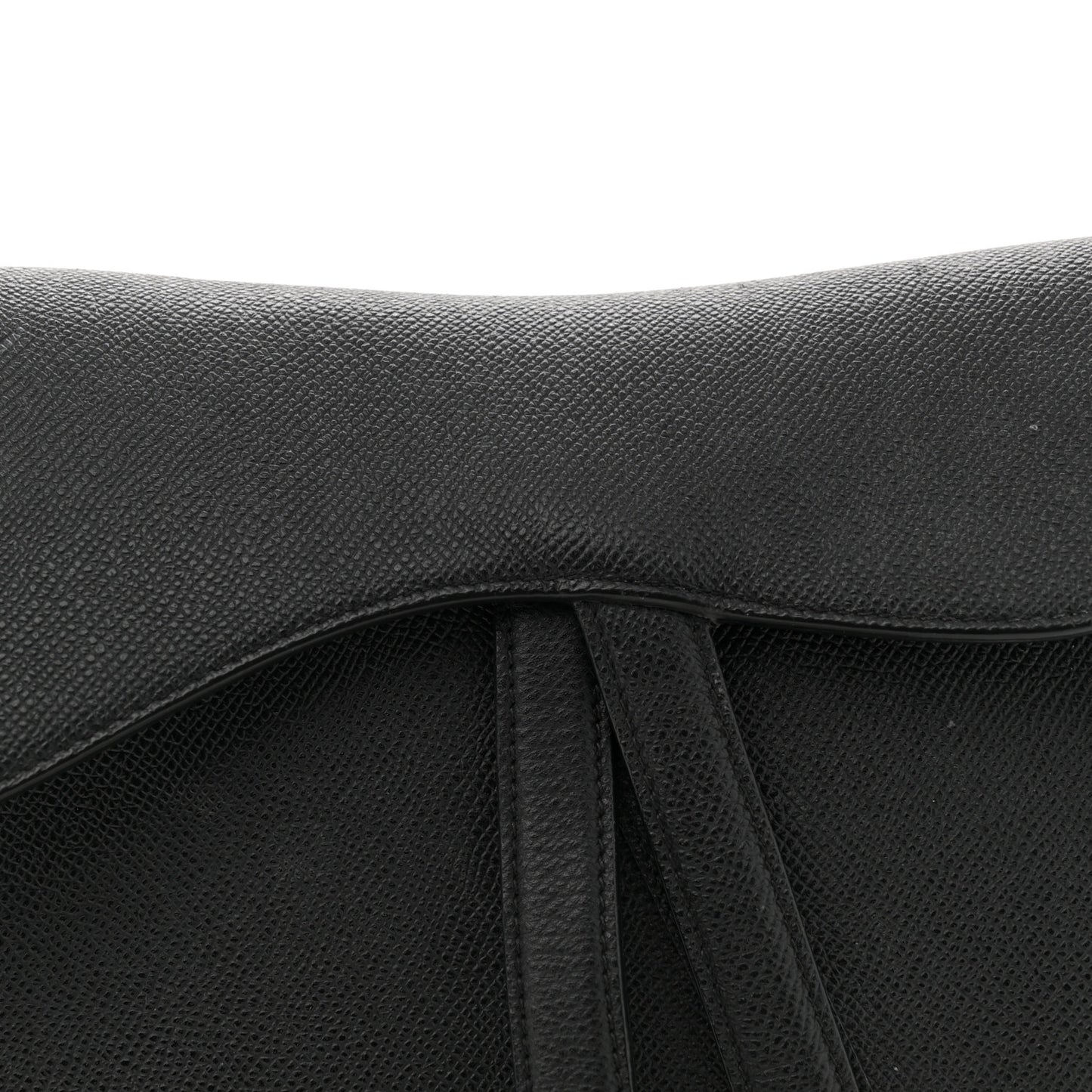 Grained Calfskin Saddle Bag Black