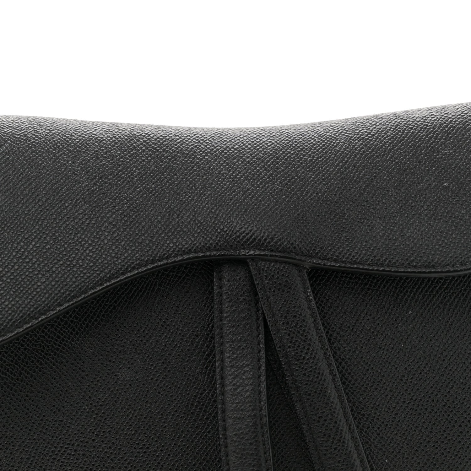 Christian Dior Grained Calfskin Saddle Bag Black 8 of 15
