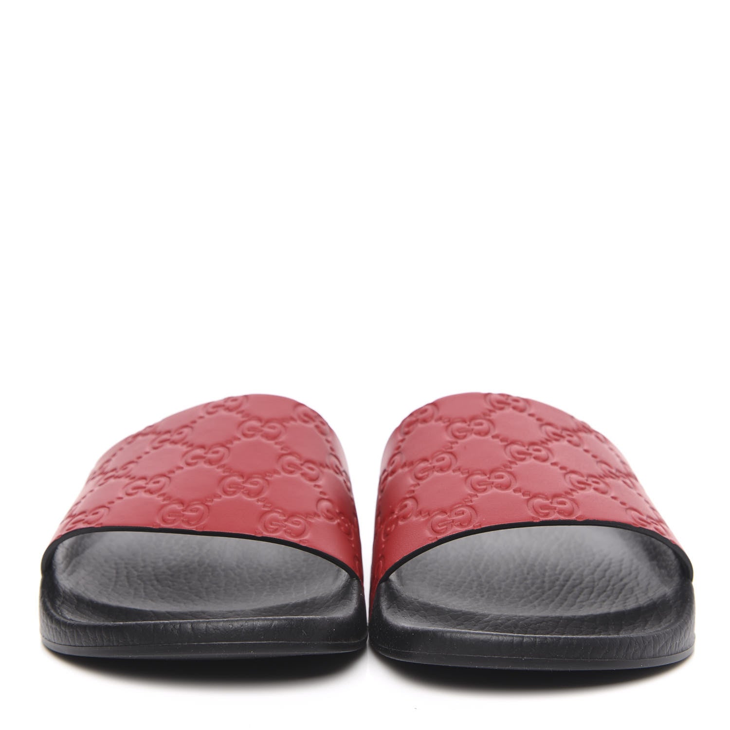 Gucci Guccissima Signature Womens Slide Sandals 40 Hibiscus Red 2 of 7