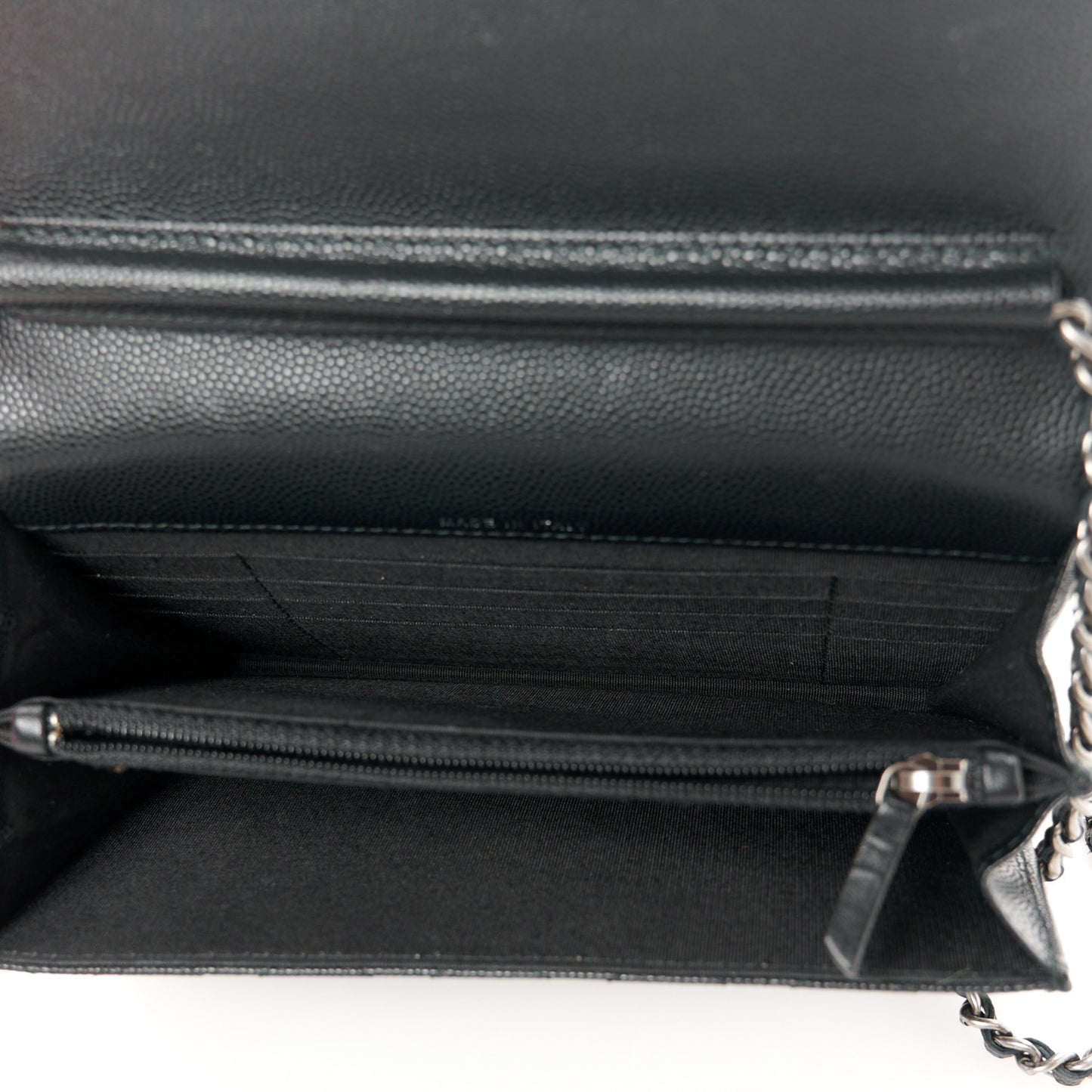 Caviar Quilted Boy Square Wallet on Chain WOC Black