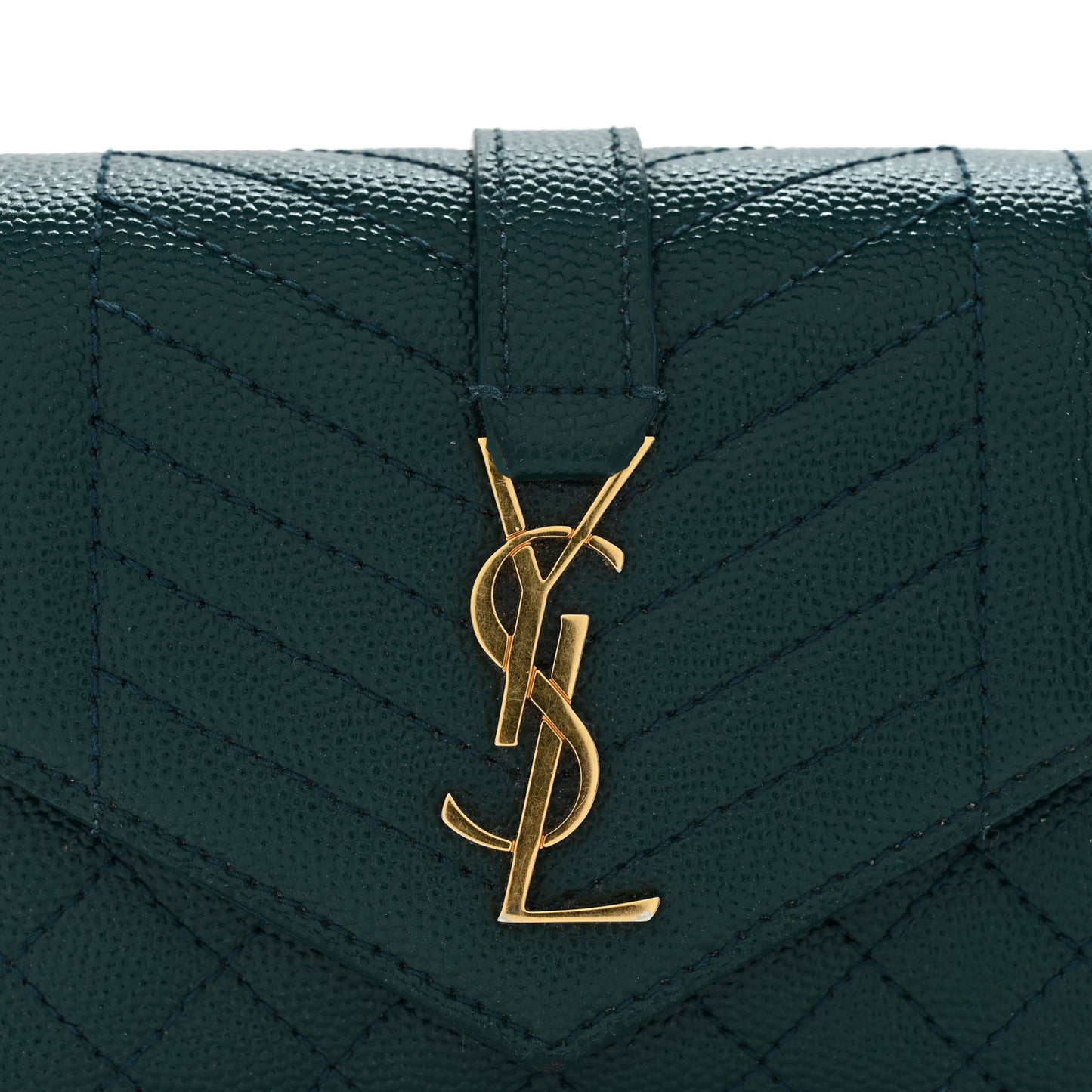 Grain De Poudre Mixed Matelasse Triquilt Monogram Compact Tri Fold Wallet Sea Turquois