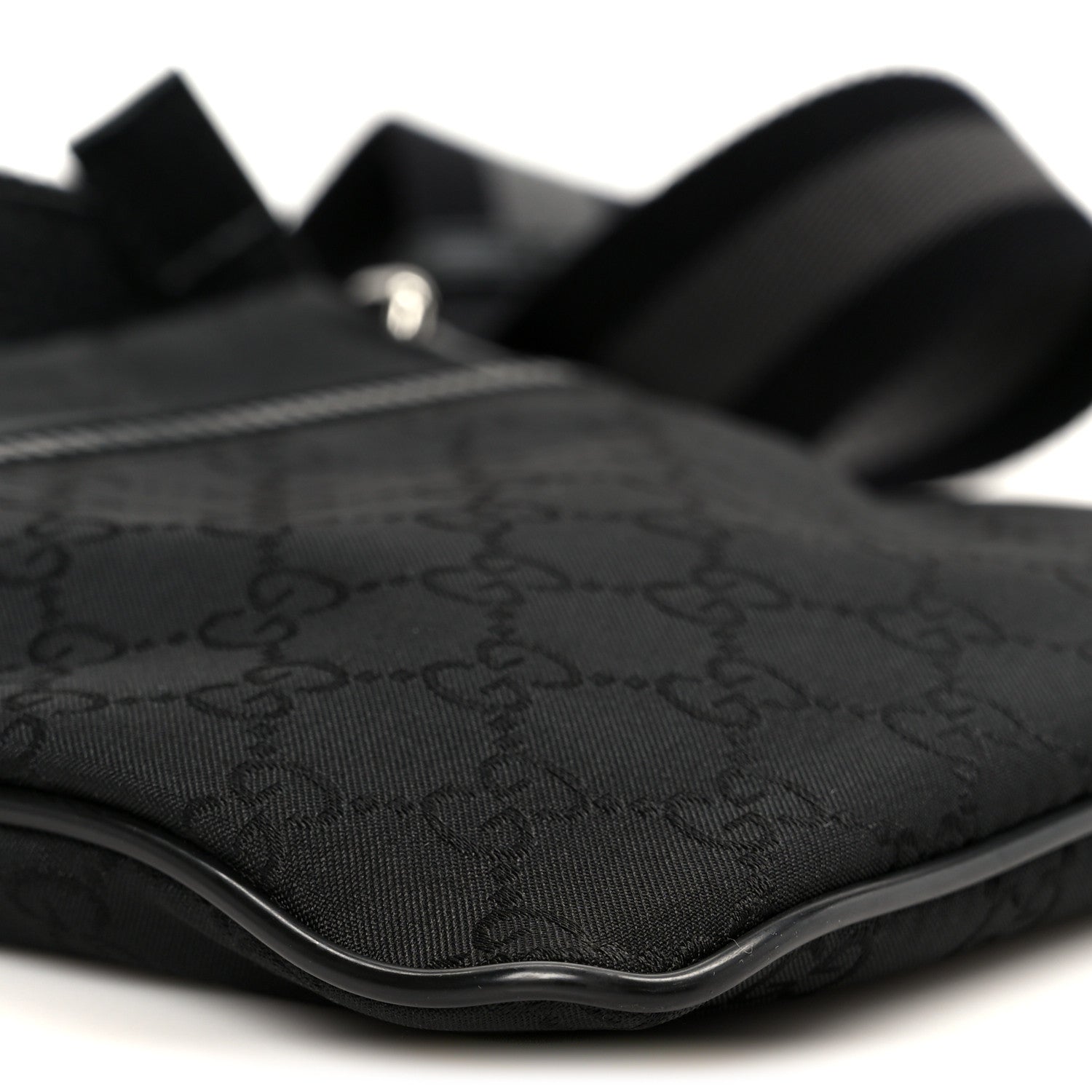 Gucci Nylon Monogram Mini Flat Messenger Bag Black 10 of 11