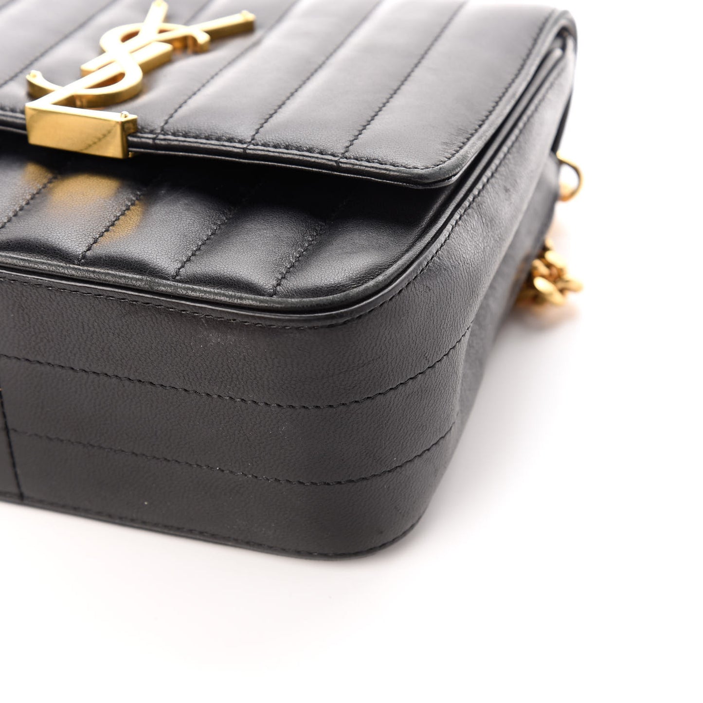 Lambskin Matelasse Monogram Medium Vicky Chain Bag Black