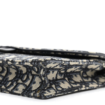 Christian Dior Oblique Saddle Chain Pouch Blue 9 of 9