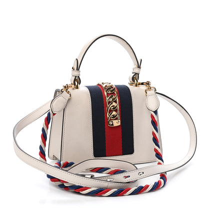 Gucci Calfskin Mini Sylvie Top Handle Bag White 3 of 11