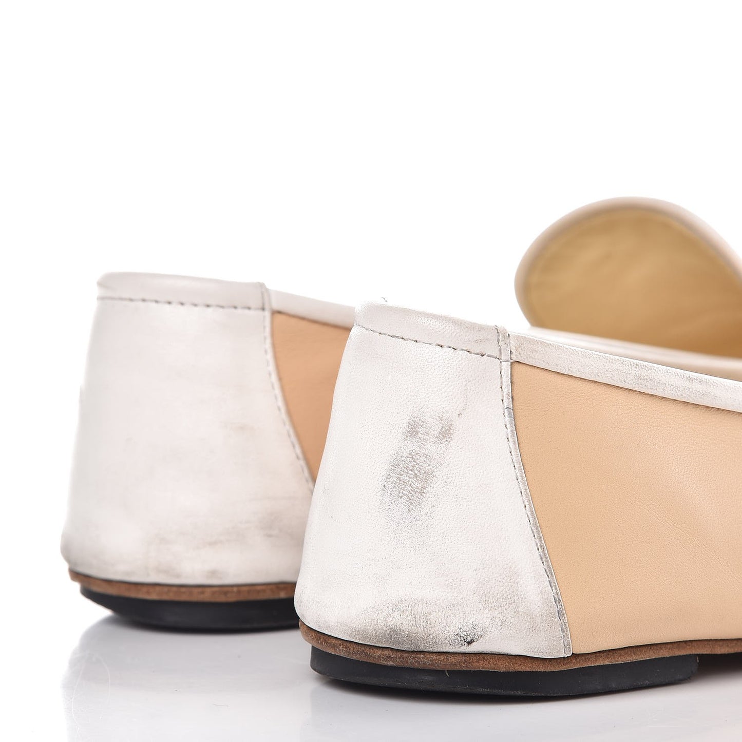 Lambskin CC Chain Loafers 38.5 Beige