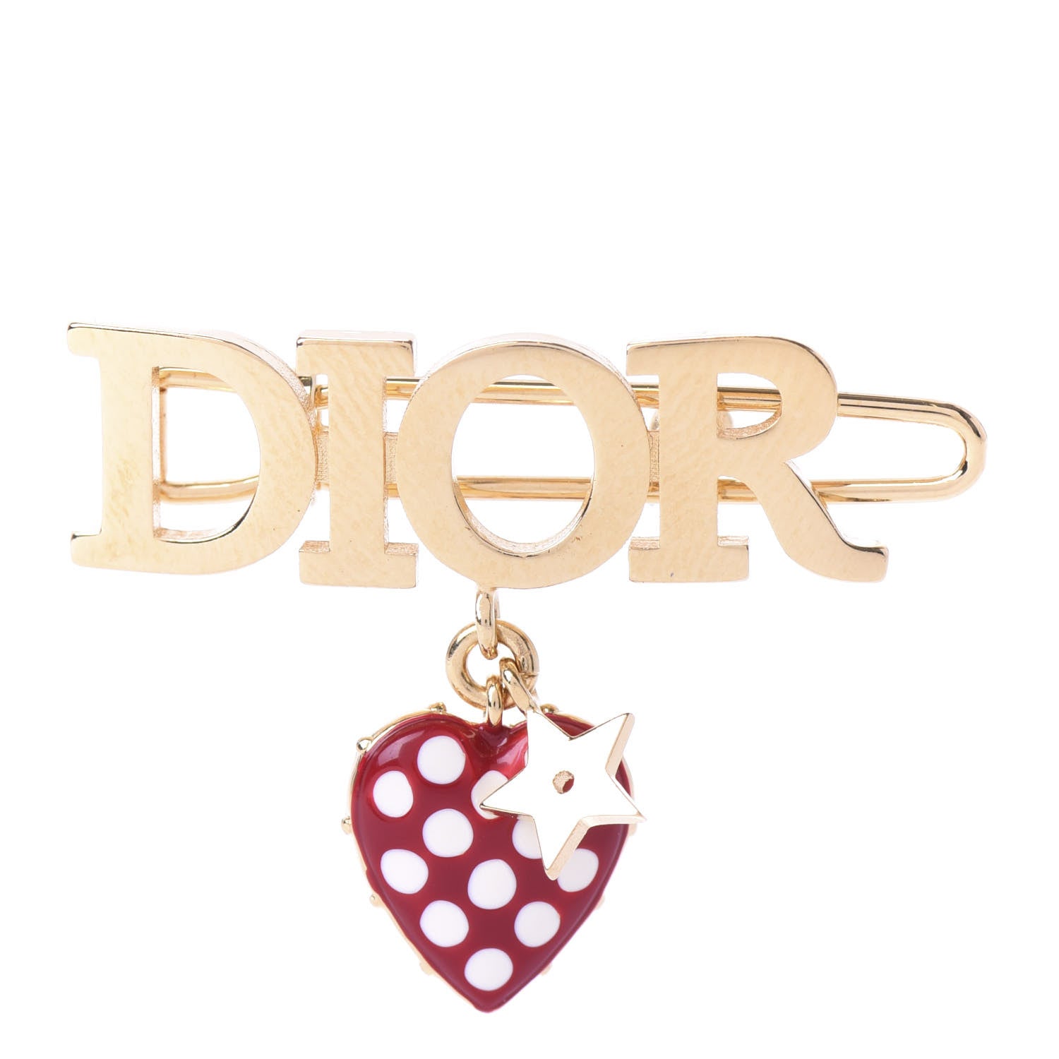 Christian Dior Metal Dioramour Barrette Gold 1 of 3