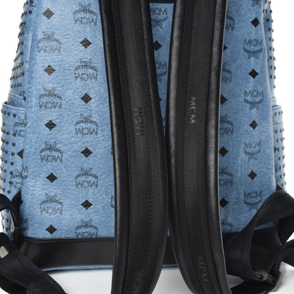 MCM Visetos Studded Medium Backpack Blue 12 of 15