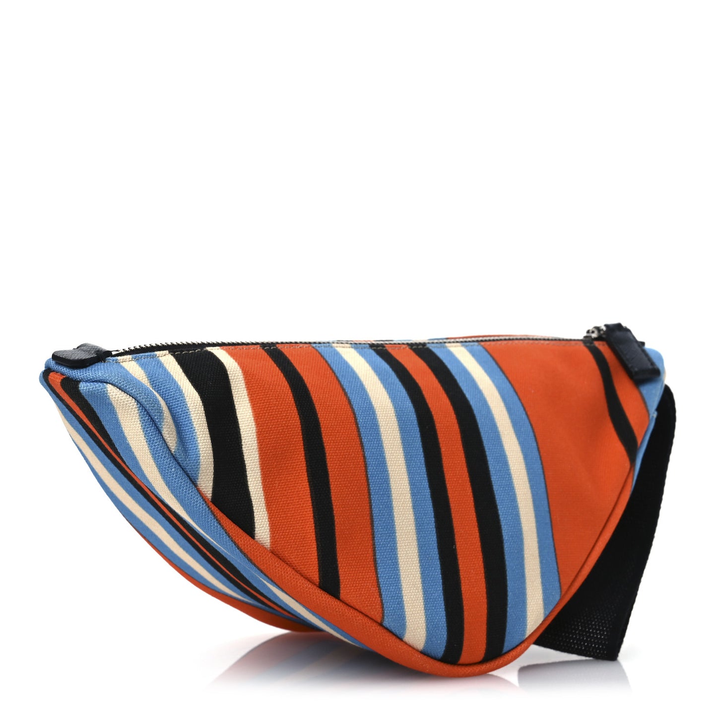Canvas Baiadera Stripe Wristlet Pouch Arancio