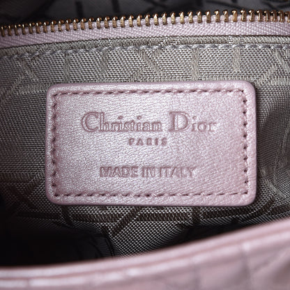 Christian Dior Metallic Lambskin Cannage Mini Lady Dior Lotus 6 of 14