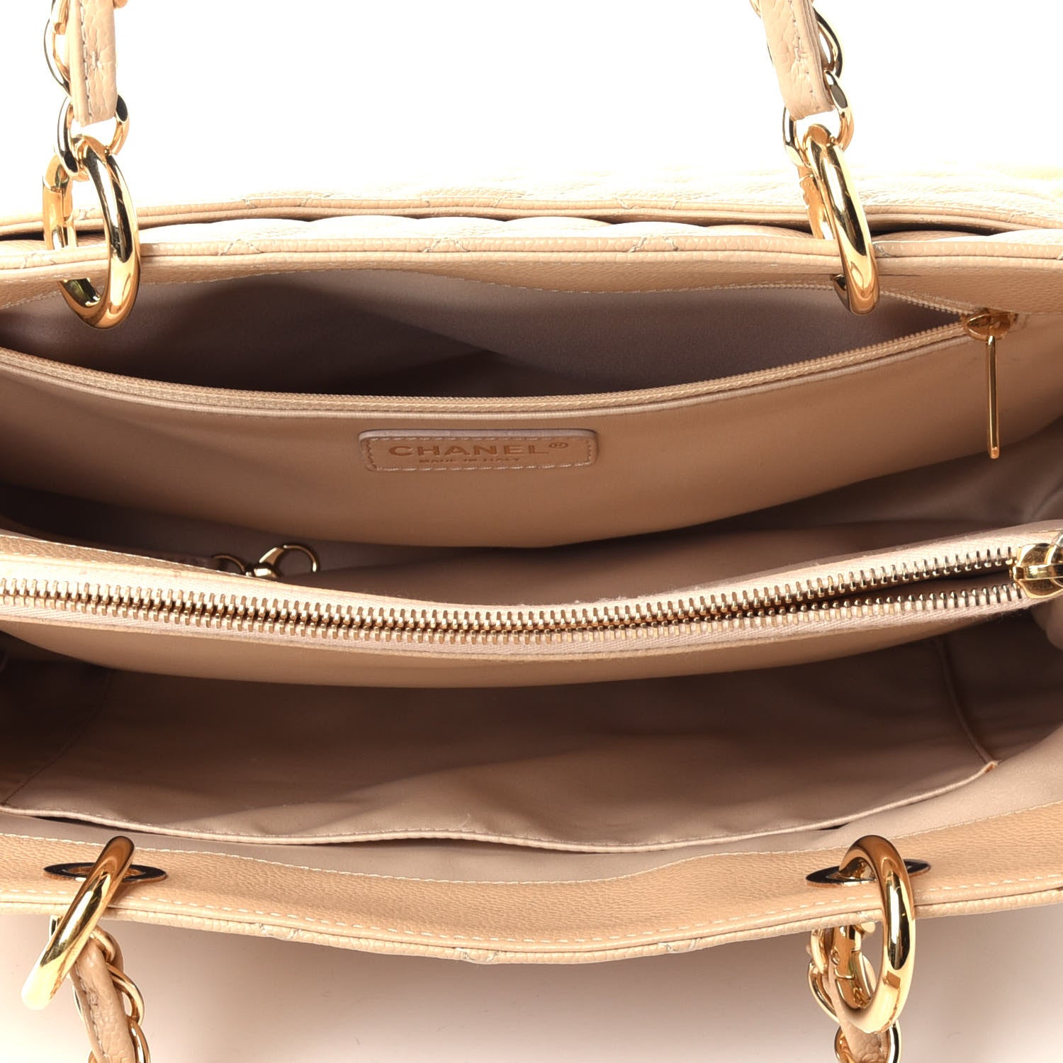 Chanel Caviar Quilted Grand Shopping Tote GST Beige 3 of 4