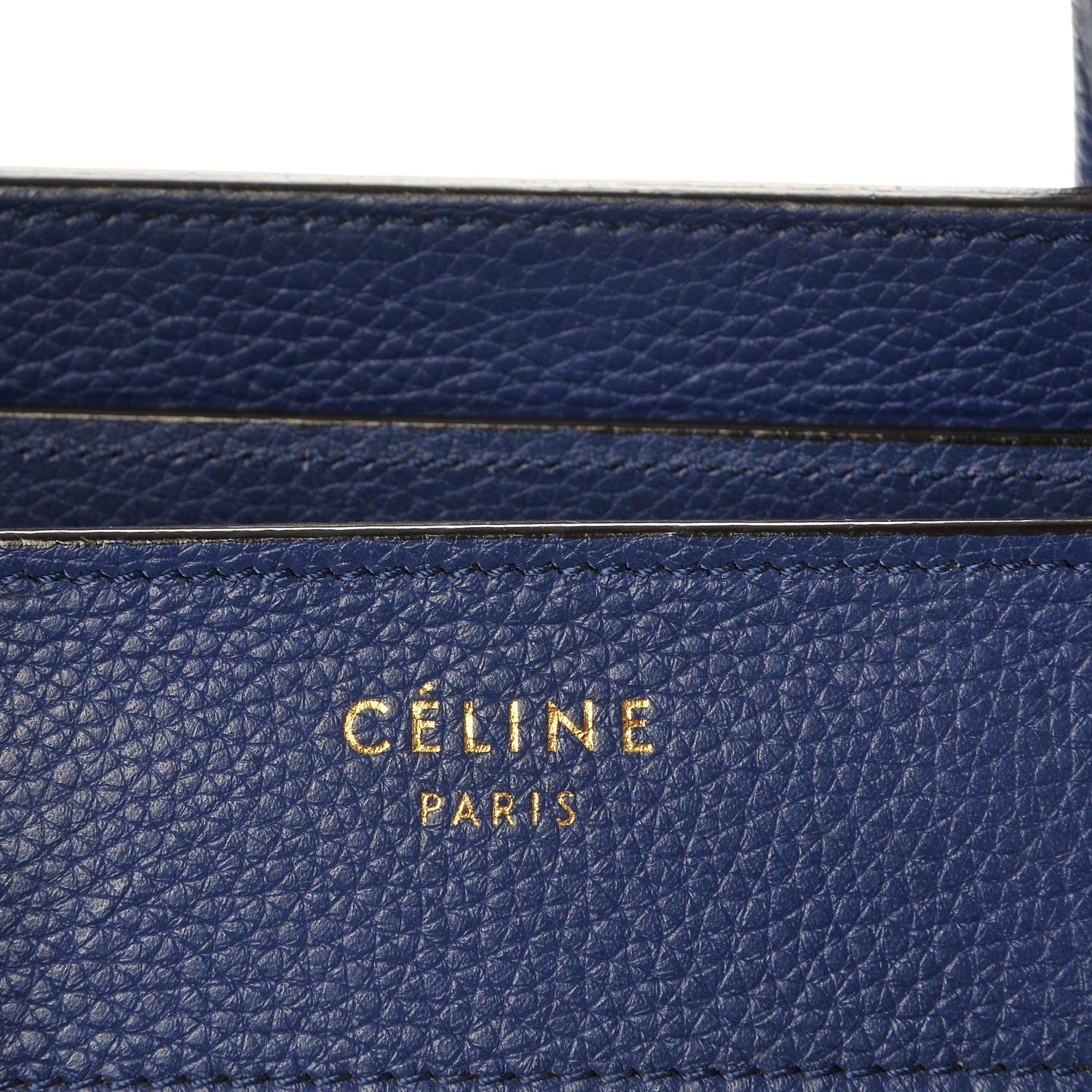 Celine Drummed Calfskin Micro Luggage Indigo 6 of 11