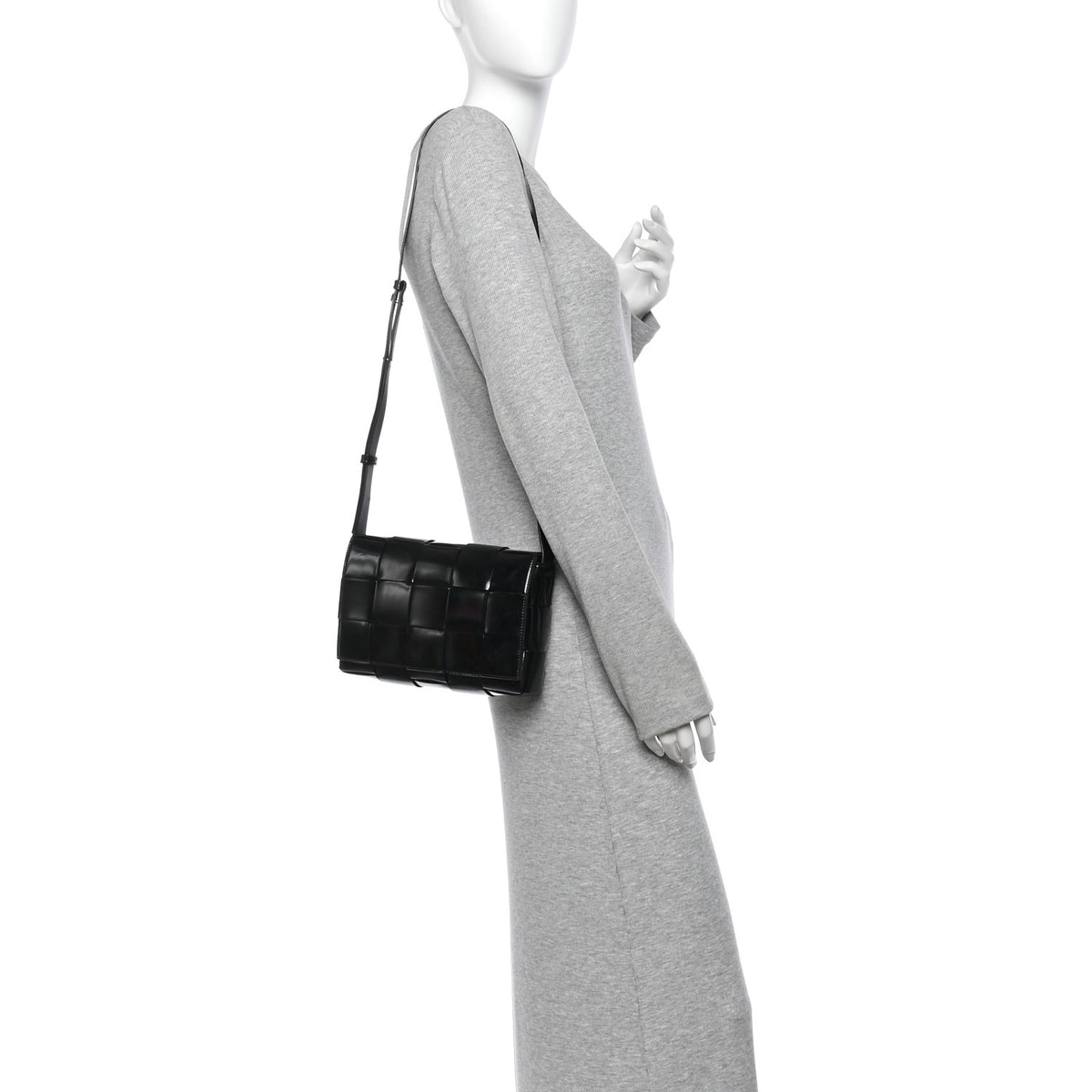 Bottega Veneta Patent Maxi Intrecciato Cassette Crossbody Bag Black 2 of 11