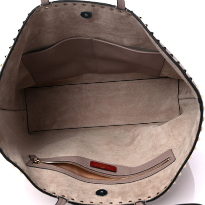 Valentino Garavani Grained Calfskin Rockstud Shoulder Tote Poudre 5 of 8