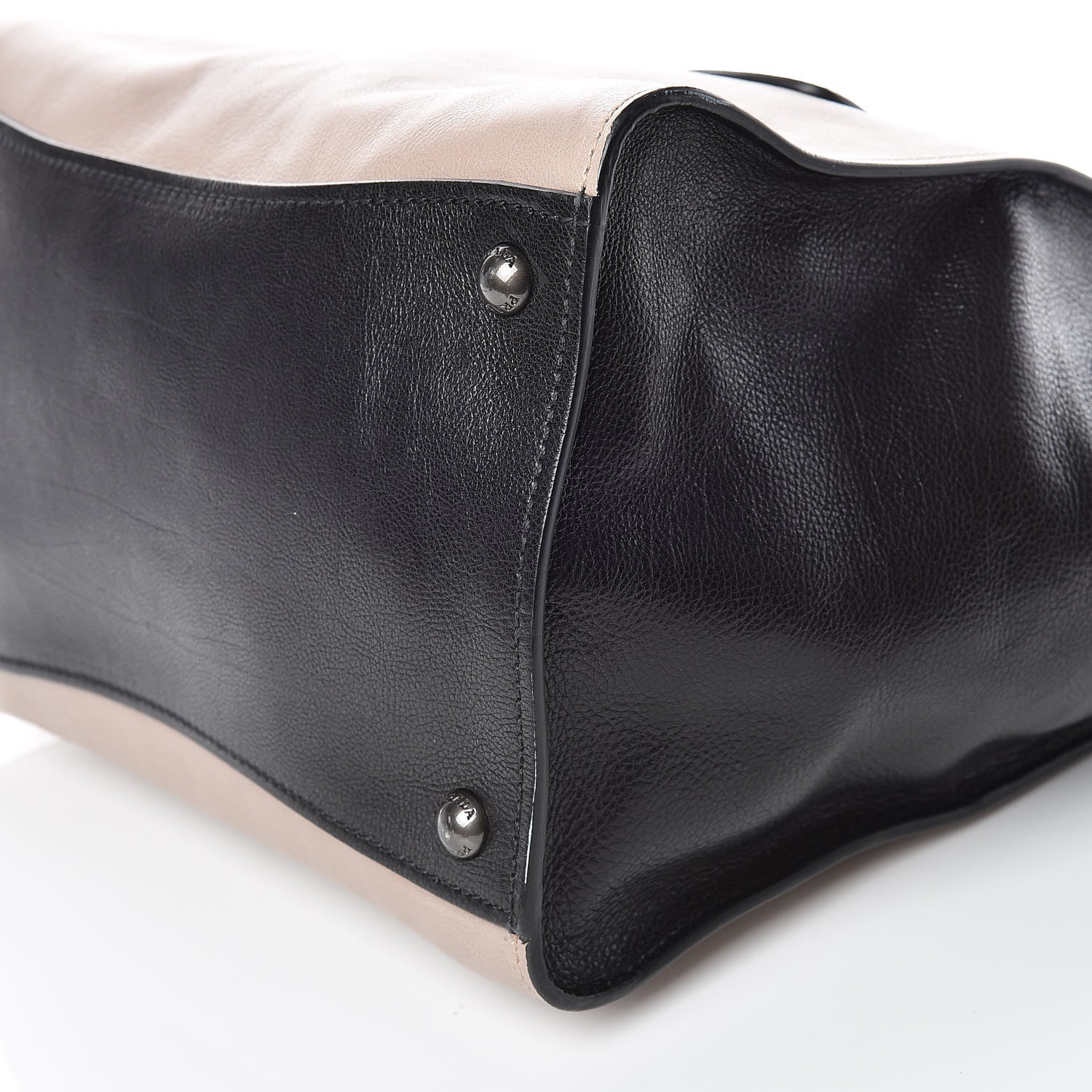 Prada Glace Calf Bi-Color Twin Pocket Tote Pomice Black 11 of 15