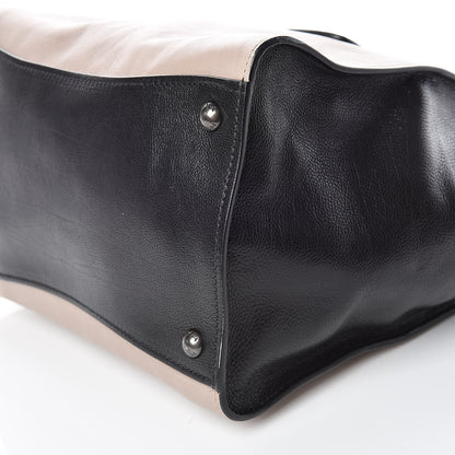 Prada Glace Calf Bi-Color Twin Pocket Tote Pomice Black 11 of 15