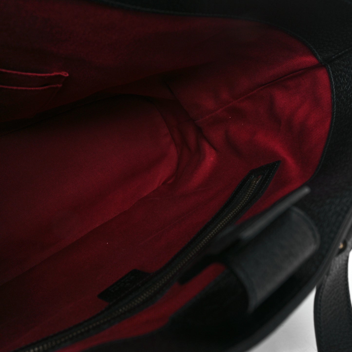 Textured Dollar Calfskin Web Tote Black