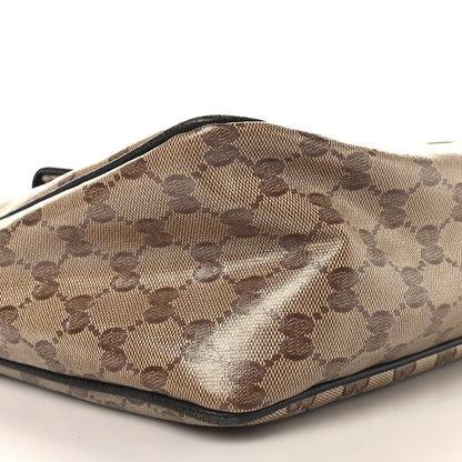 Gucci Crystal Monogram Medium Abbey Pocket Hobo Tote Dark Brown 9 of 11
