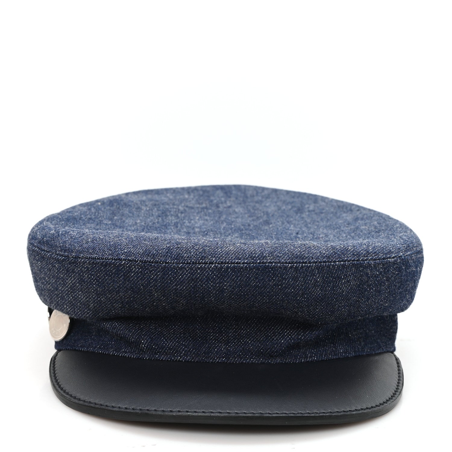 Hermes Denim Calfskin Cabourg Cap 57 Indigo 3 of 9