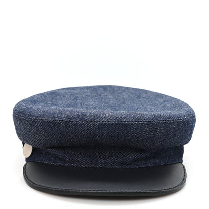 Hermes Denim Calfskin Cabourg Cap 57 Indigo 3 of 9
