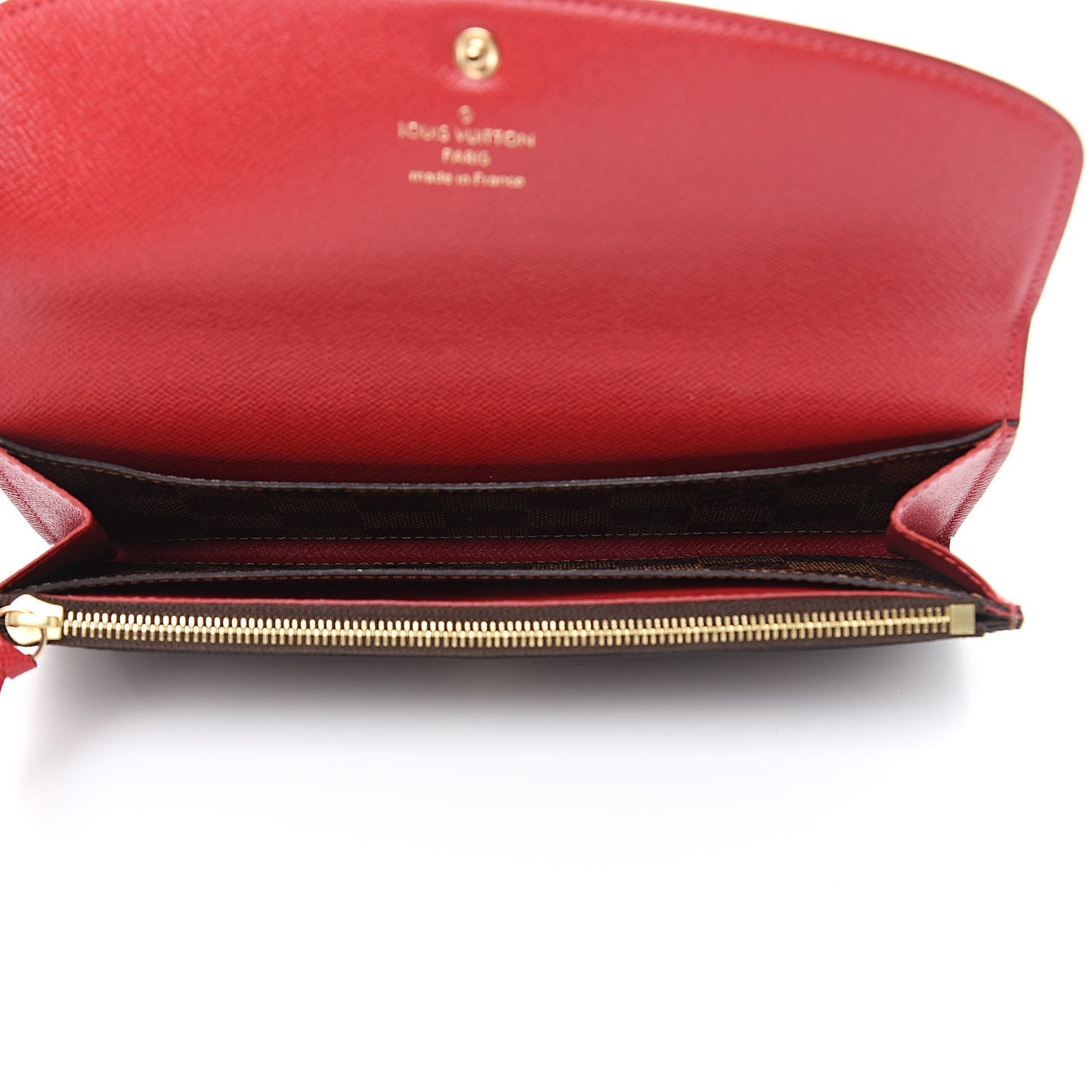 Damier Ebene Emilie Wallet Red