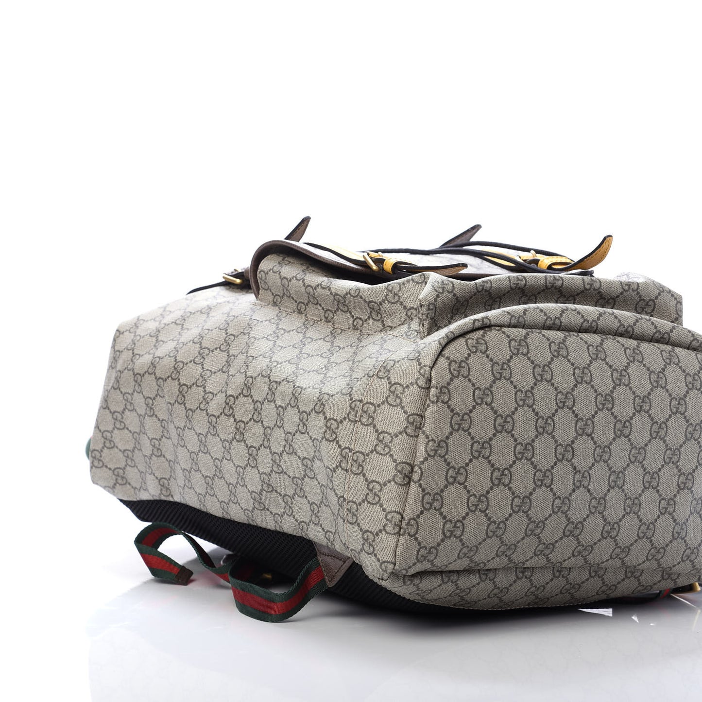 Soft GG Supreme Monogram Neo Vintage Double Buckle Backpack Beige New Acero Crop