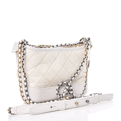 Chanel Patent Goatskin Quilted Small Gabrielle Hobo White 3 of 14