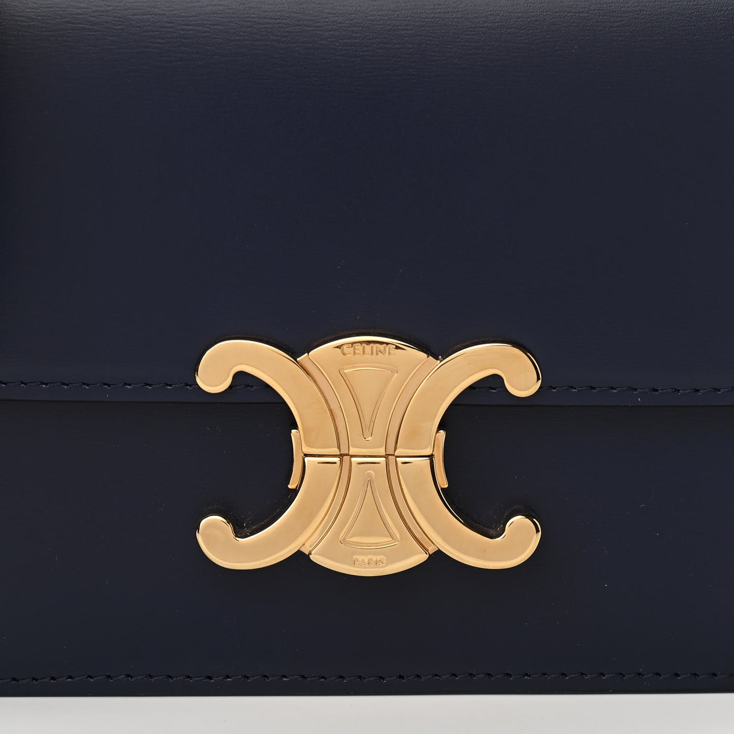 Shiny Calfskin Small Triomphe Dark Blue