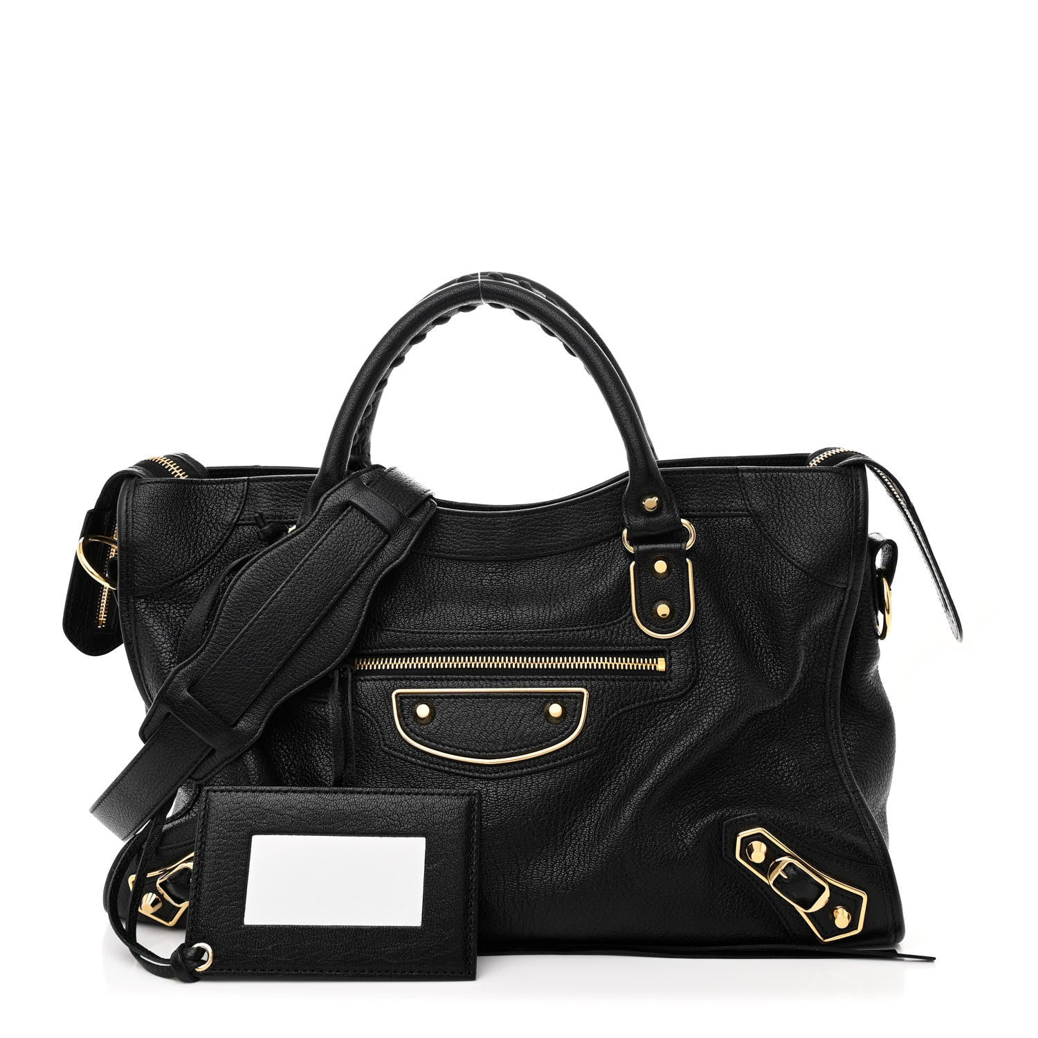 Balenciaga Chevre Gold Metallic Edge Hardware City Black 3 of 11