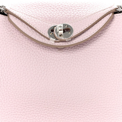 Hermes Taurillon Clemence Verso Mini Lindy 20 Mauve Pale Mushroom 8 of 11