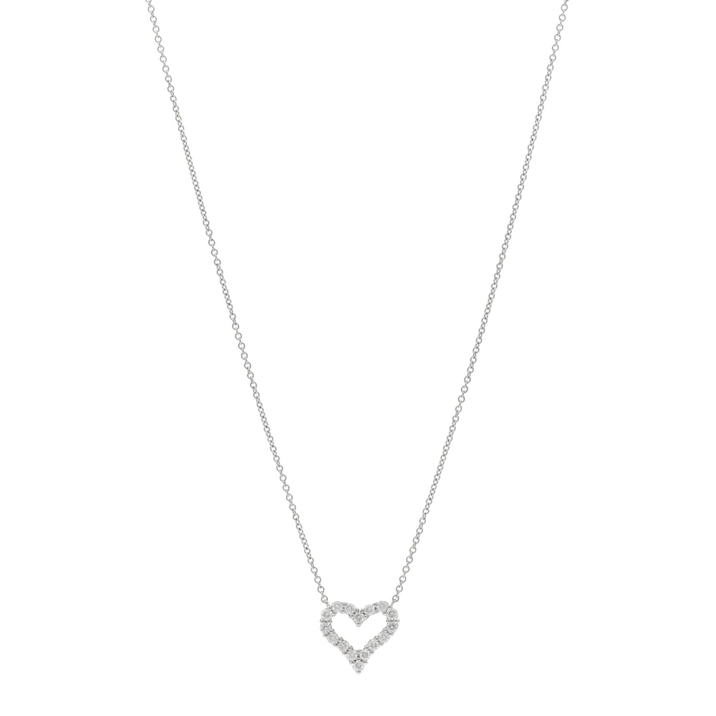 Platinum Diamond Mini Heart Pendant Necklace